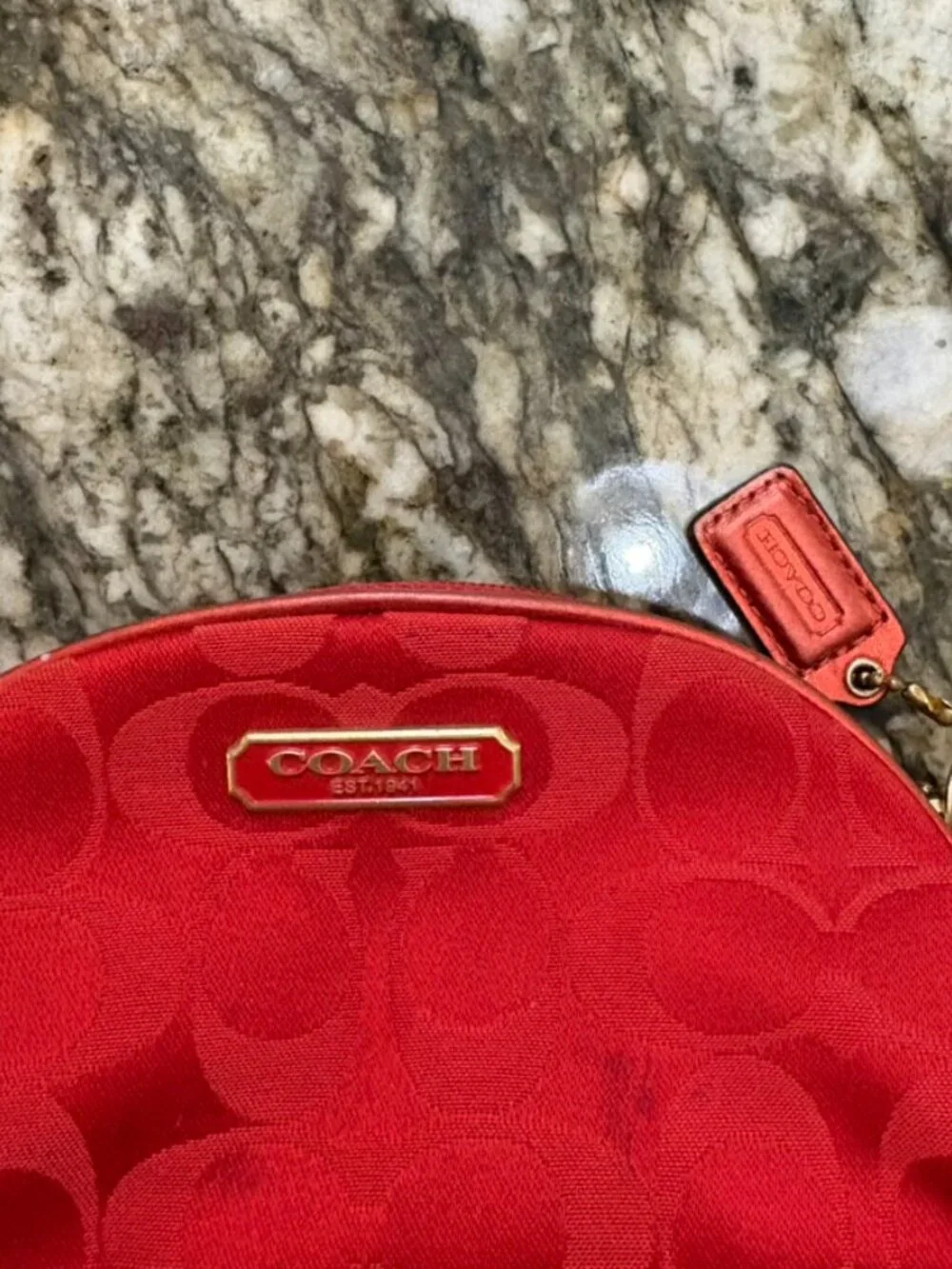 Coach Limited Edition Red Fabric Makeup Bag Estée Lauder Holiday Collection 2010